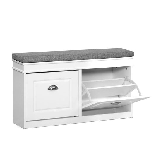 Artiss Shoe Rack Bench - Small White