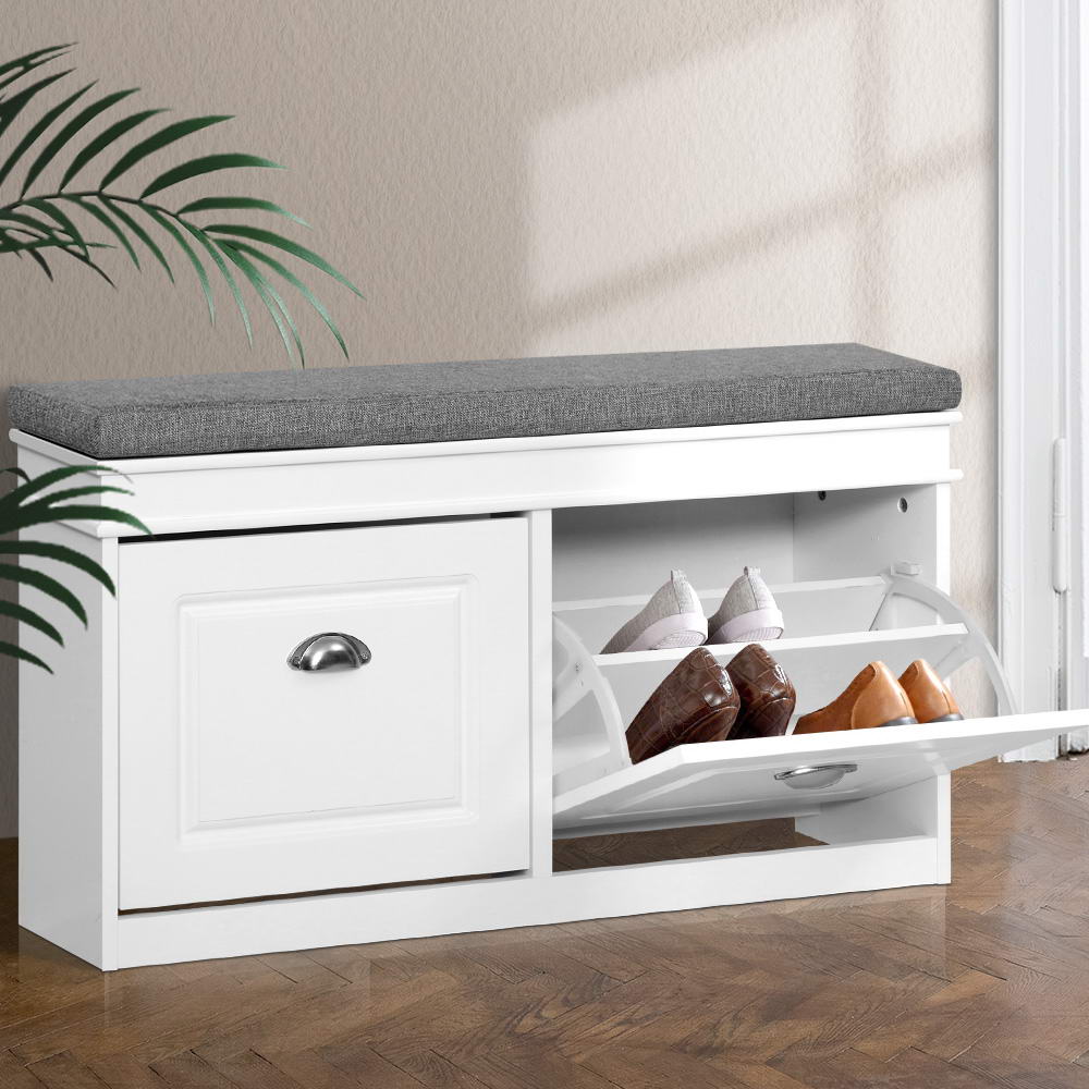 Artiss Shoe Rack Bench - Small White