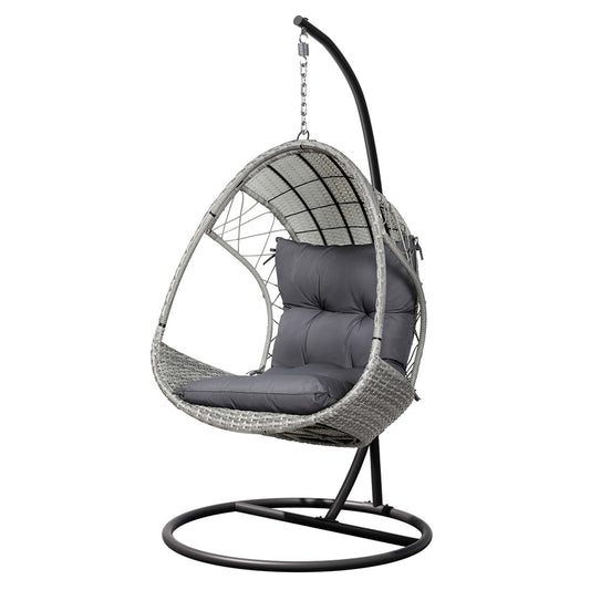 Gardeon Outdoor Egg Swing Chair - Light Grey