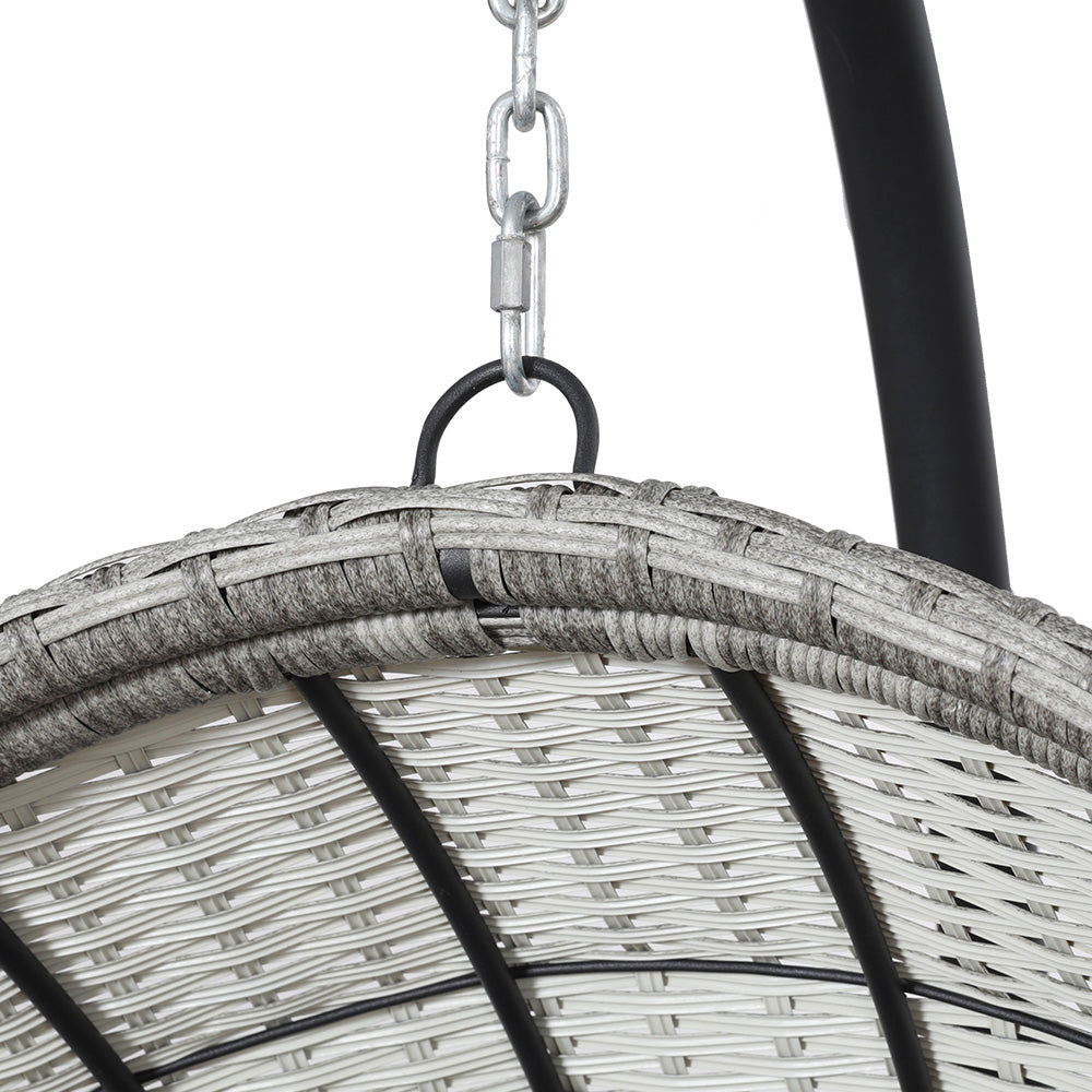 Gardeon Outdoor Egg Swing Chair - Light Grey