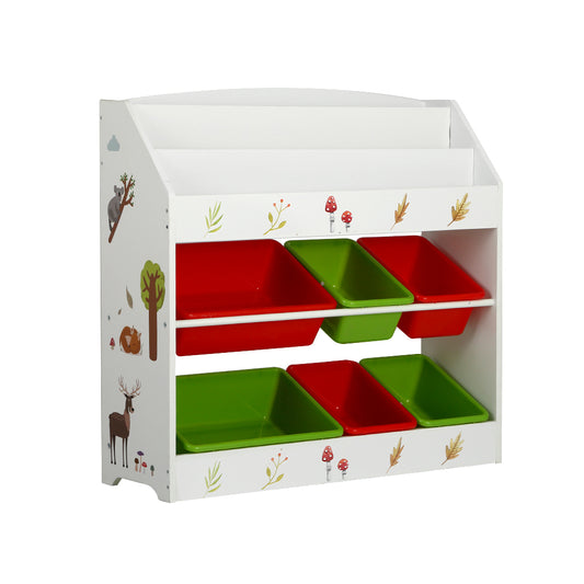 Keezi Kids Bookshelf - 6 x Bins
