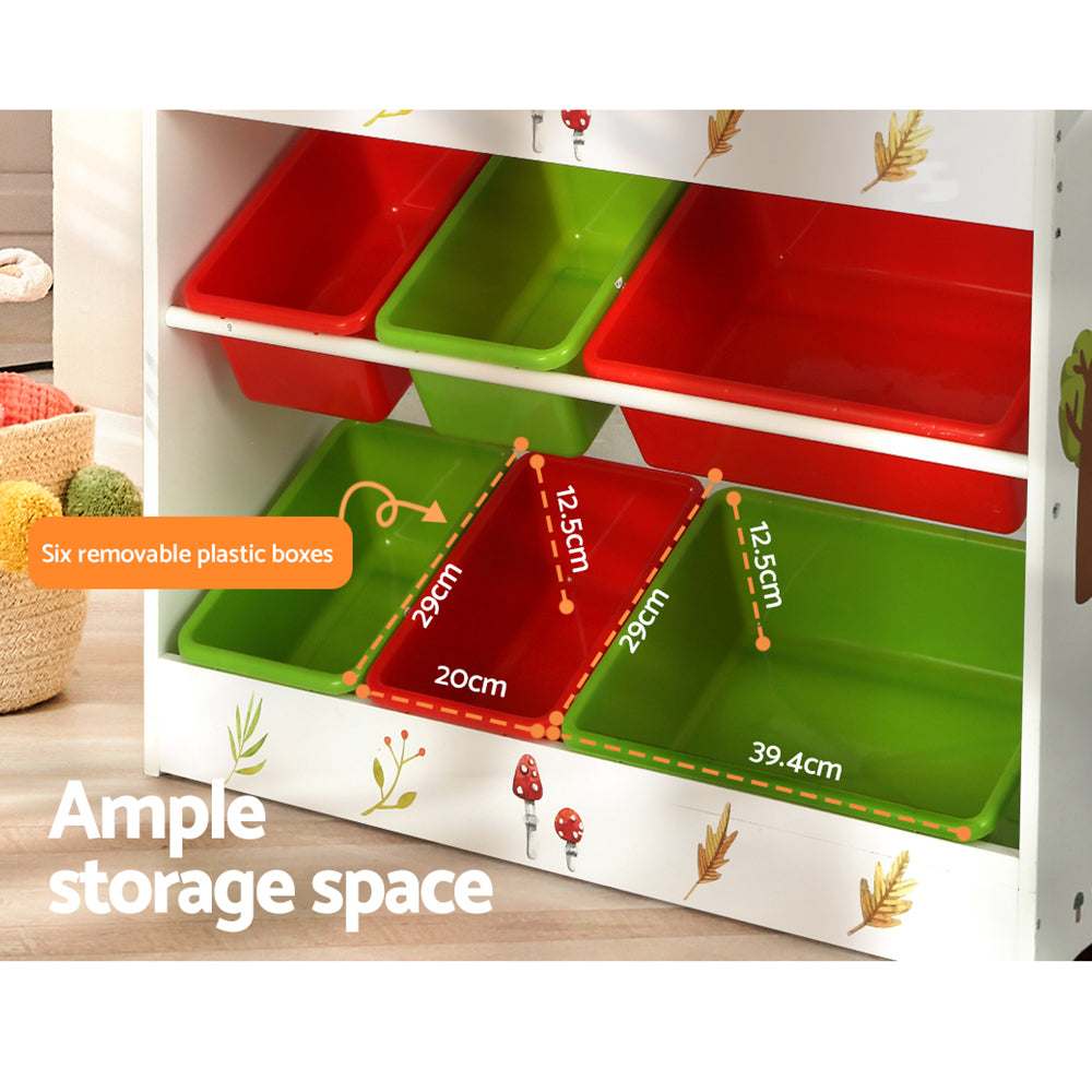 Keezi Kids Bookshelf - 6 x Bins