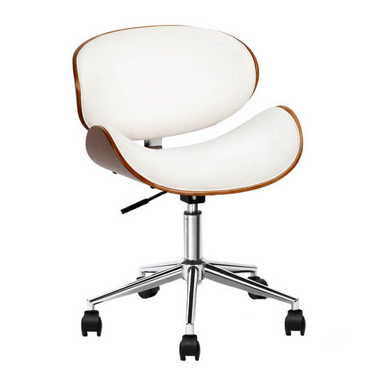 Artiss Wooden Leather Office Chair - White