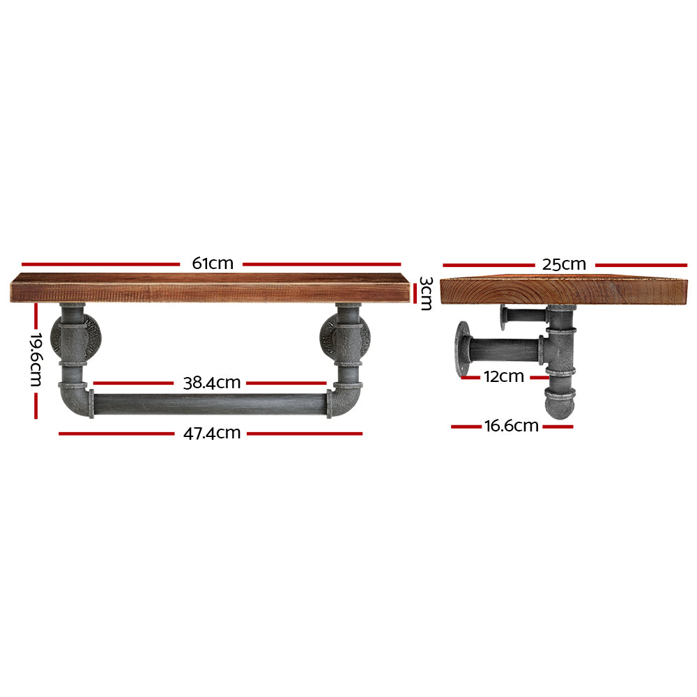Artiss Ives Floating DIY Pipe Shelf