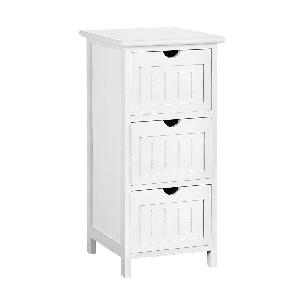 Artiss Cabinet with 3 Drawers - White