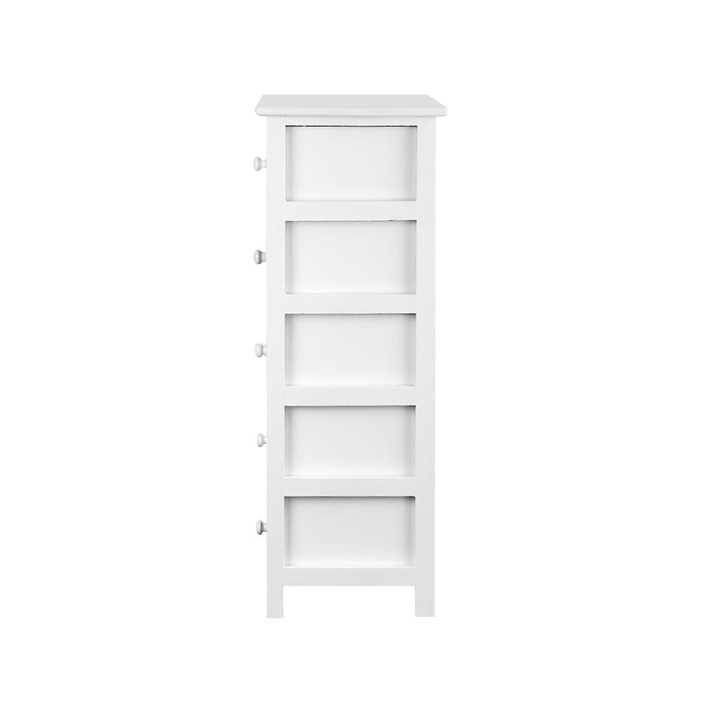 Artiss May Chest of Drawers with 5 Baskets - White