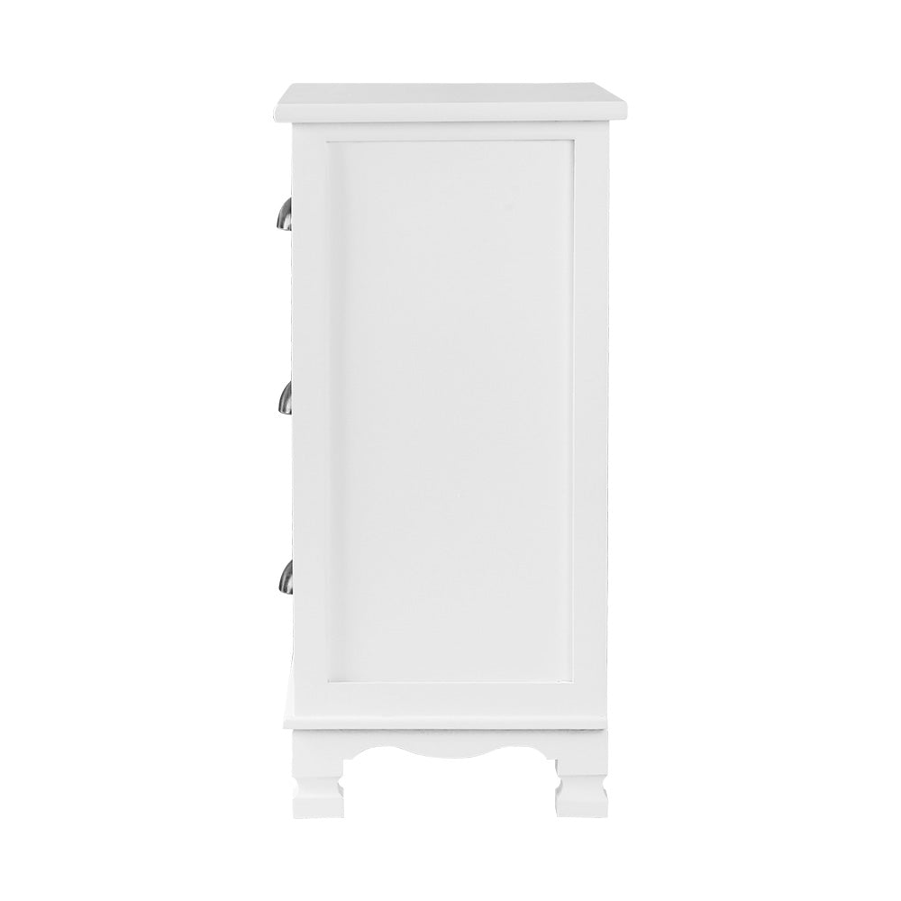 Artiss Thyme Bedside Table 3 Drawer - White