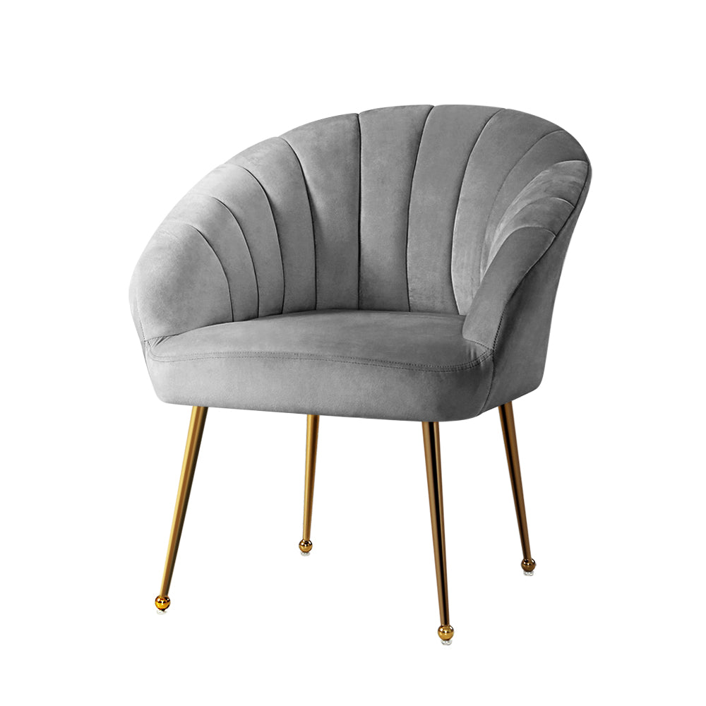 Artiss Eloise Armchair - Velvet Grey