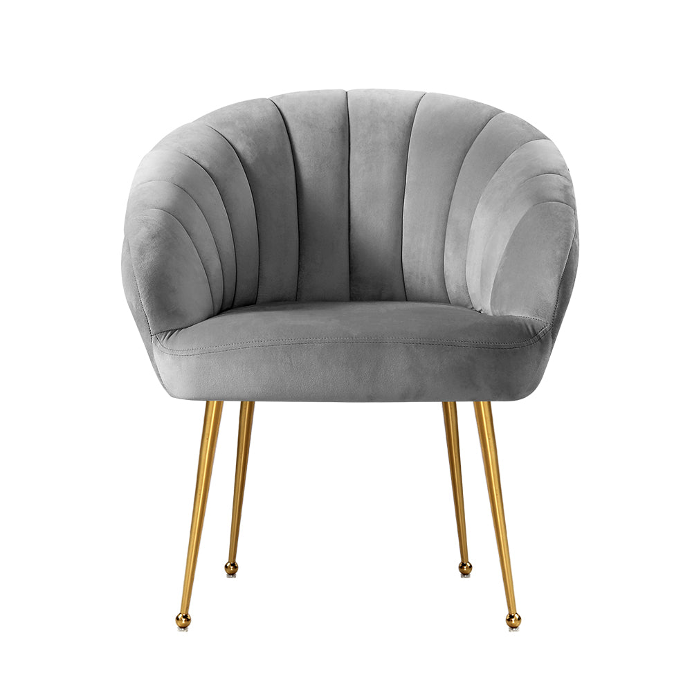 Artiss Eloise Armchair - Velvet Grey