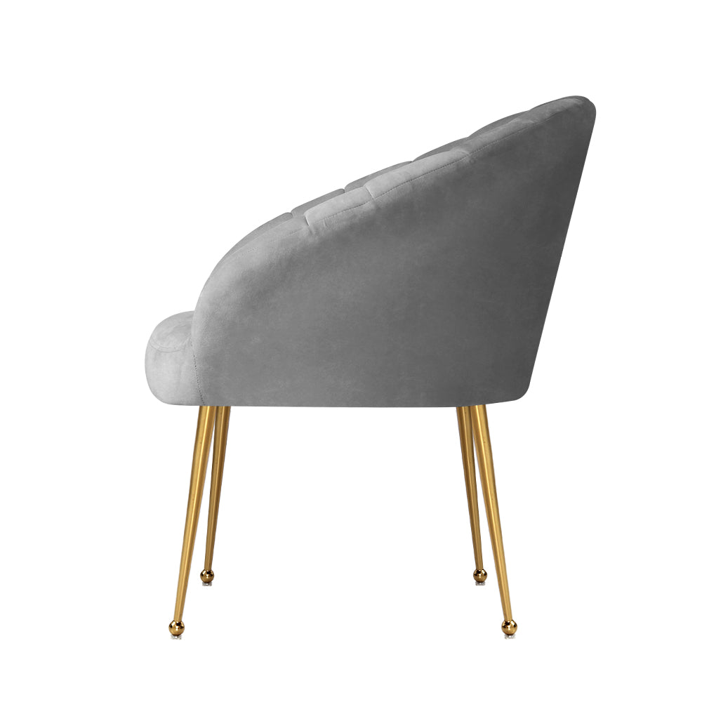 Artiss Eloise Armchair - Velvet Grey