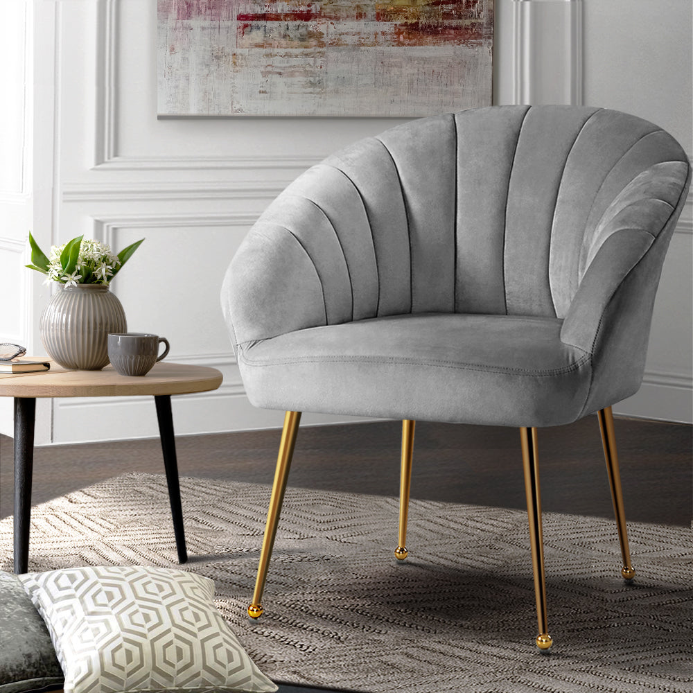 Artiss Eloise Armchair - Velvet Grey