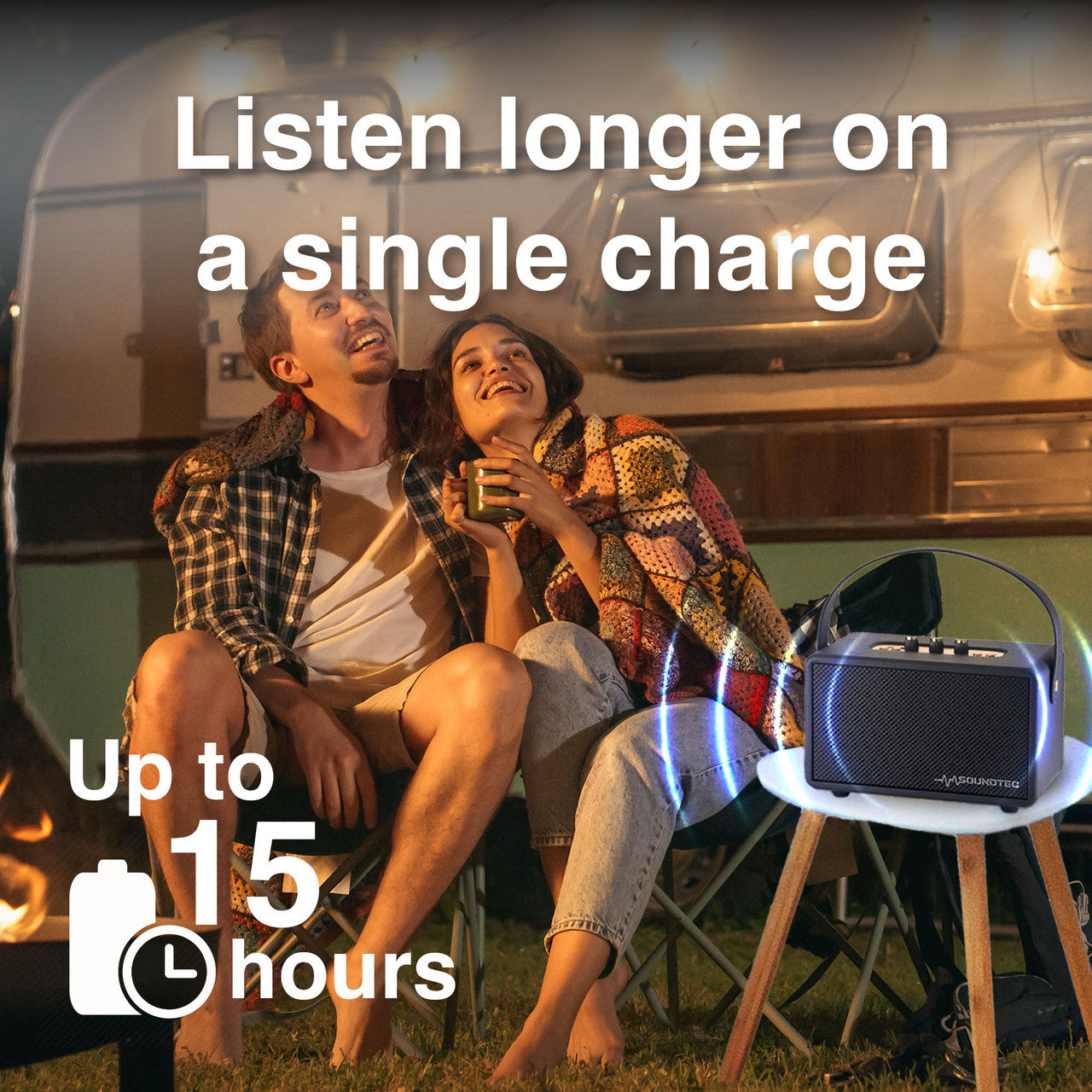 SoundTec Retro Bluetooth Boombox - Black