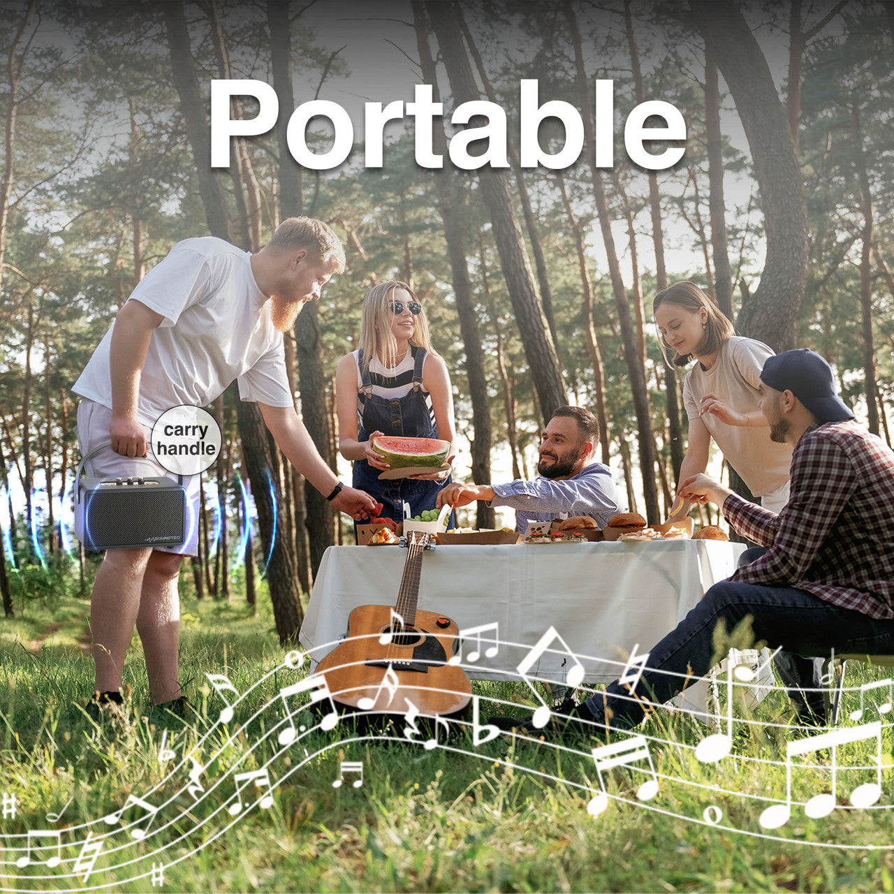 SoundTec Retro Bluetooth Boombox - Black