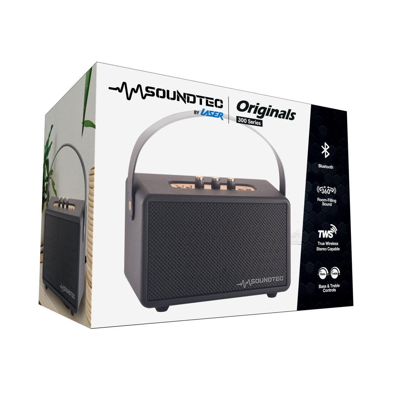 SoundTec Retro Bluetooth Boombox - Black