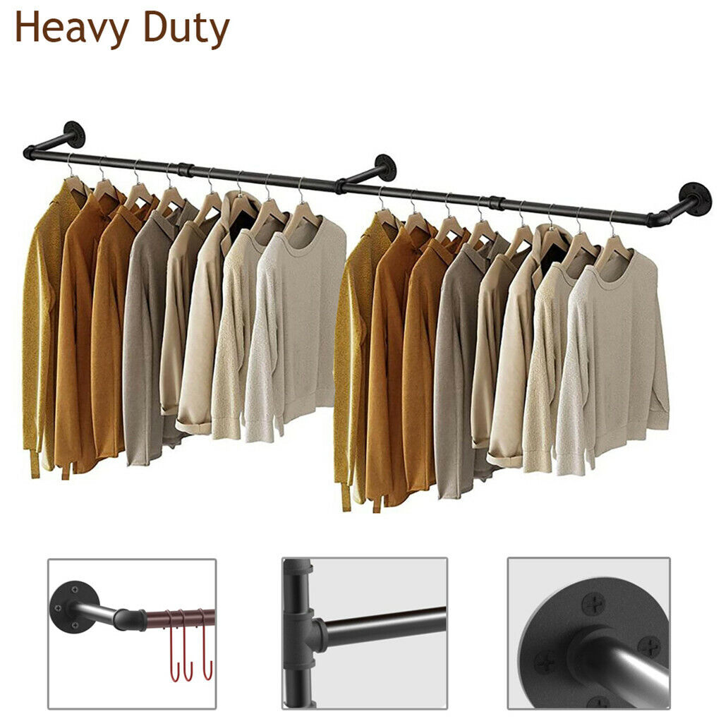 Vintage Style Industrial Iron Pipe Clothes Rail
