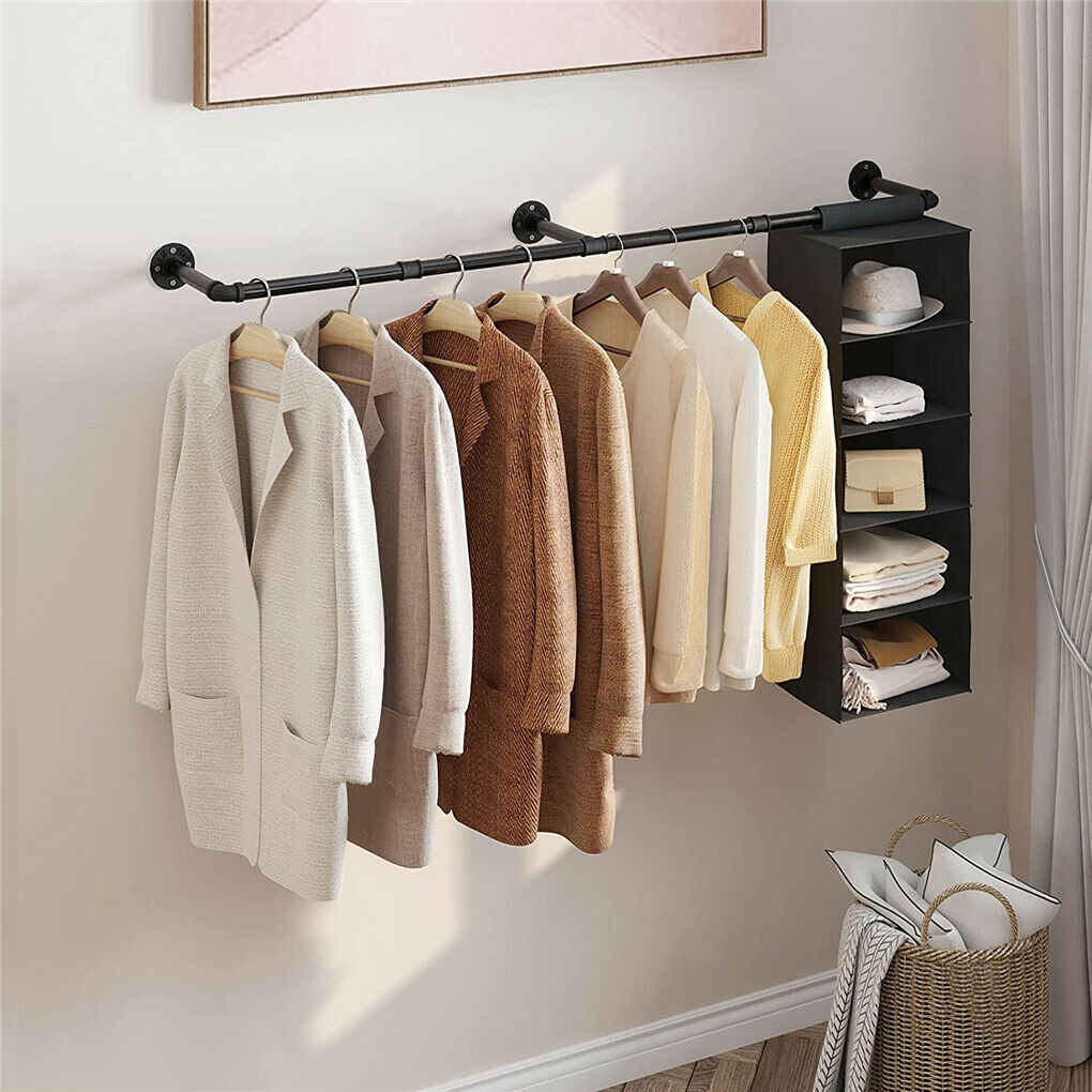 Vintage Style Industrial Iron Pipe Clothes Rail