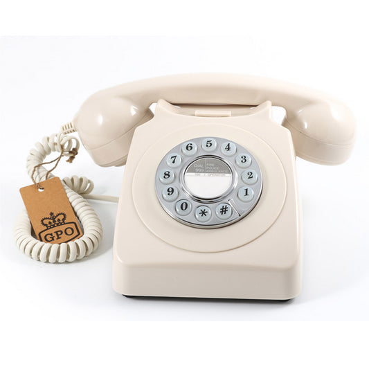 GPO 746 Retro Rotary Push Button Phone - Ivory
