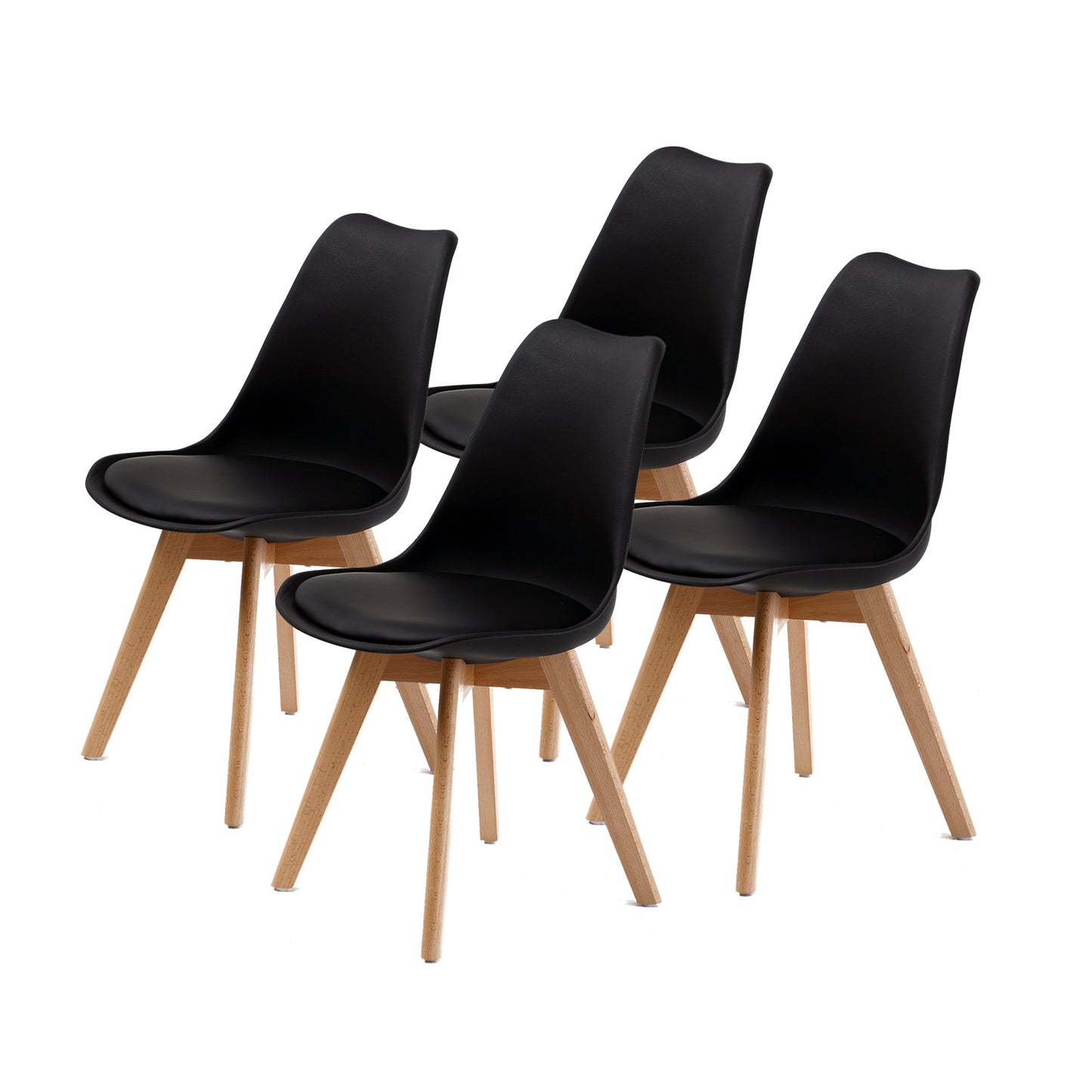 La Bella Padded Dining Cafe Chairs x 4  - Black