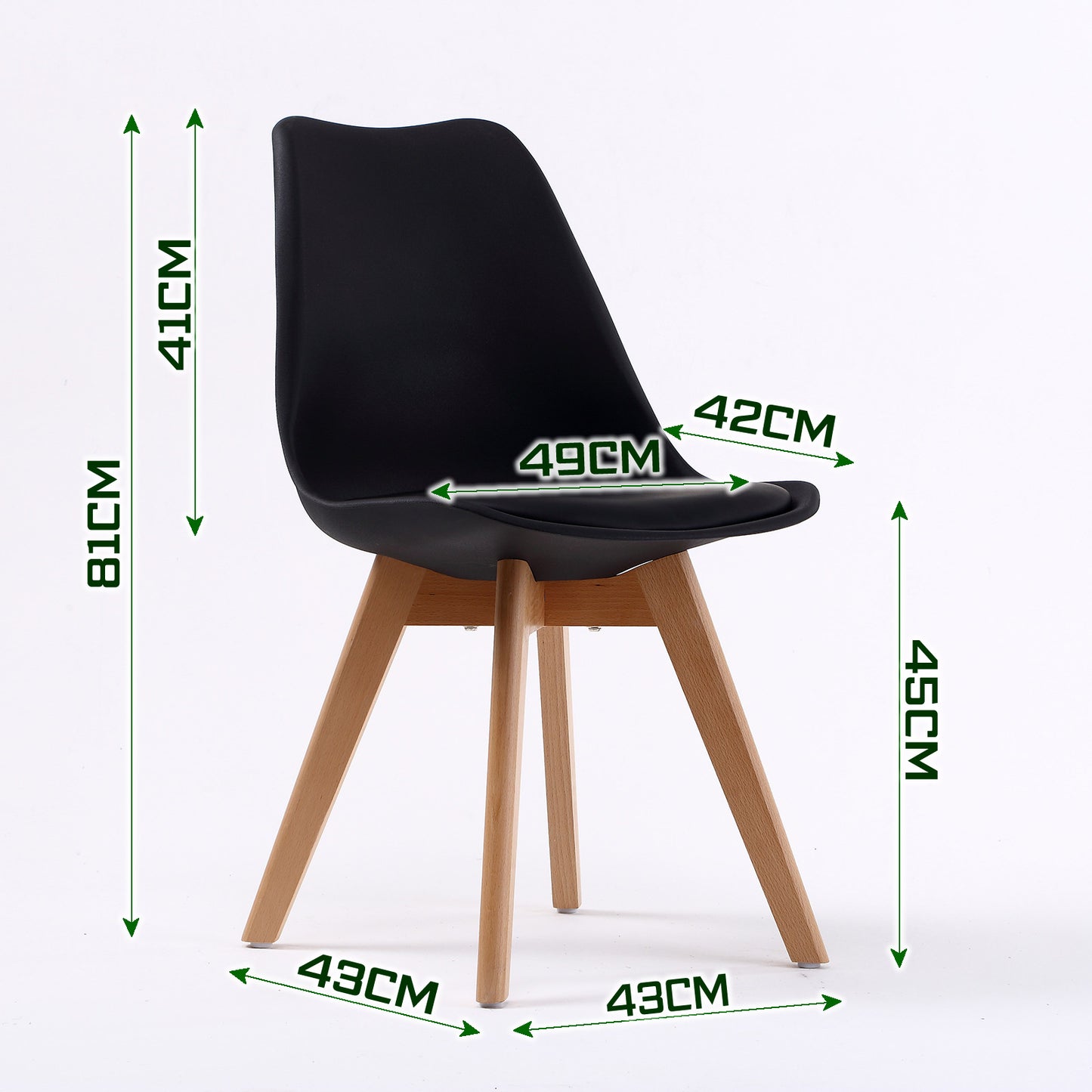 La Bella Padded Dining Cafe Chairs x 4  - Black