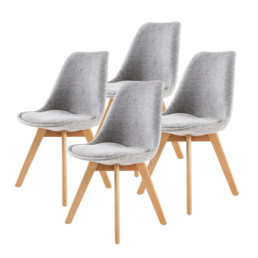La Bella Padded Dining Cafe Chairs x 4 - Grey