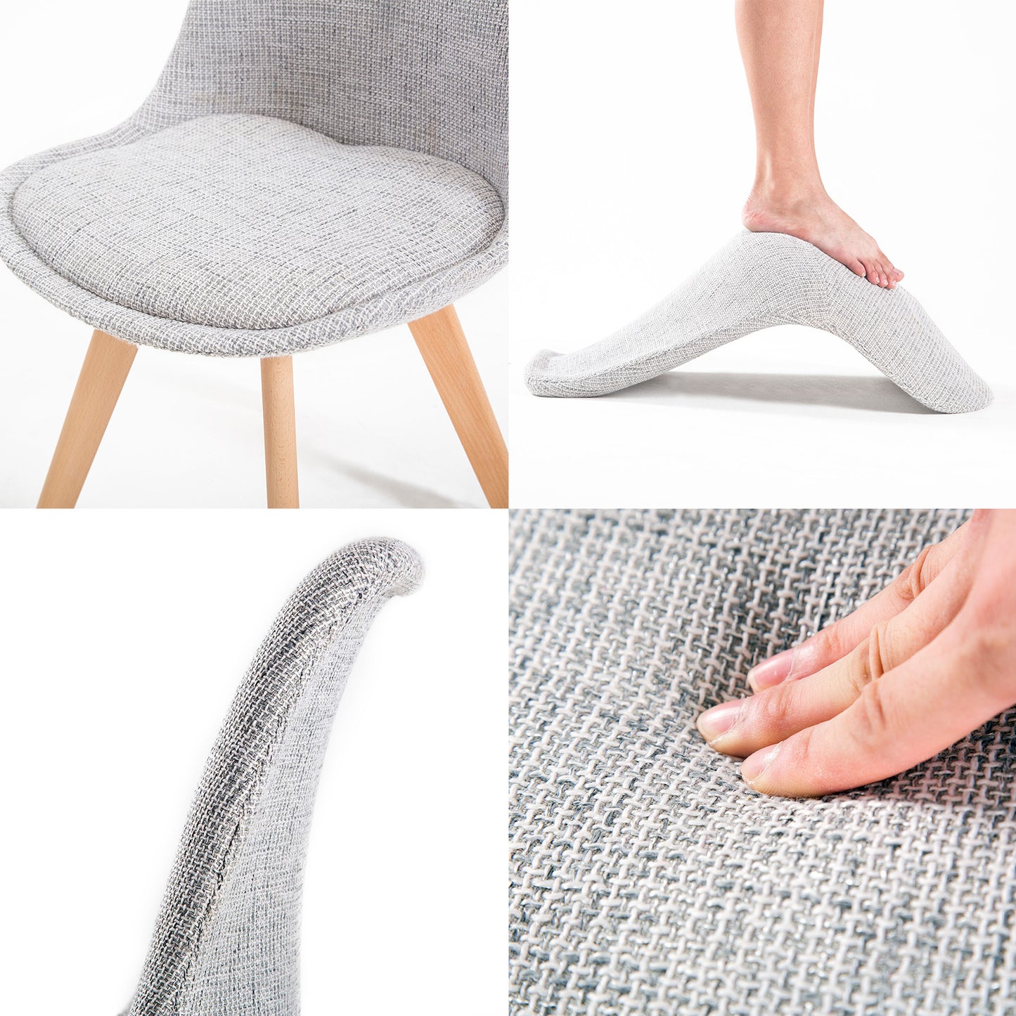 La Bella Padded Dining Cafe Chairs x 4 - Grey