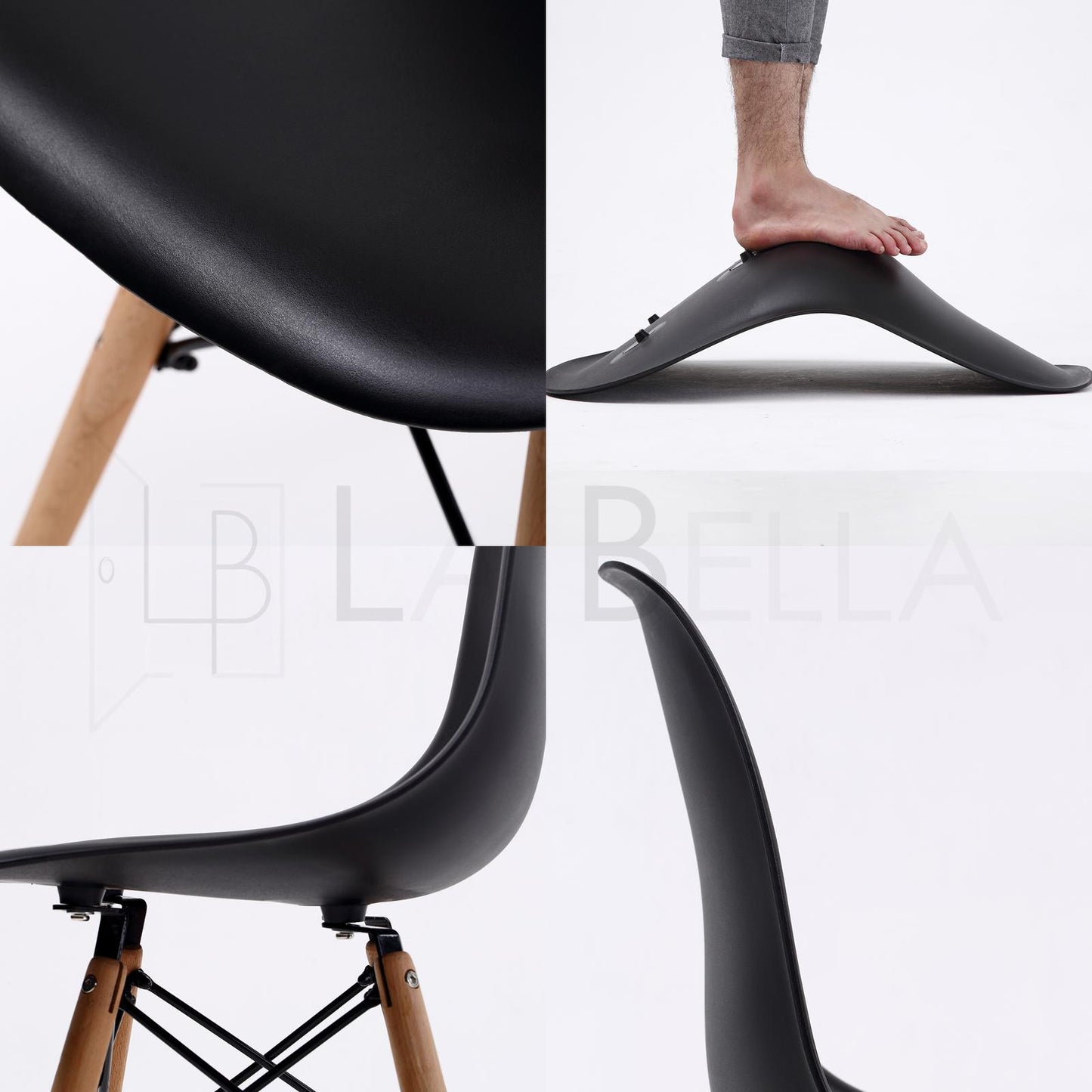 La Bella Dining Cafe Chair x 4 - Black