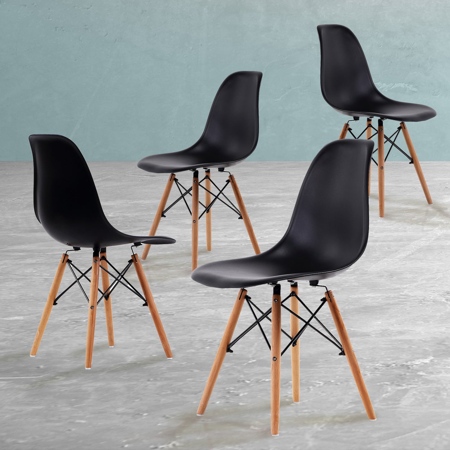 La Bella Dining Cafe Chair x 4 - Black