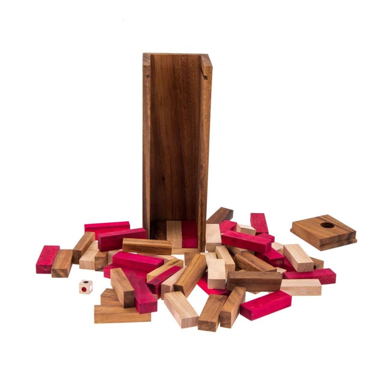 Wooden Stacking Tower Game with Storage Box