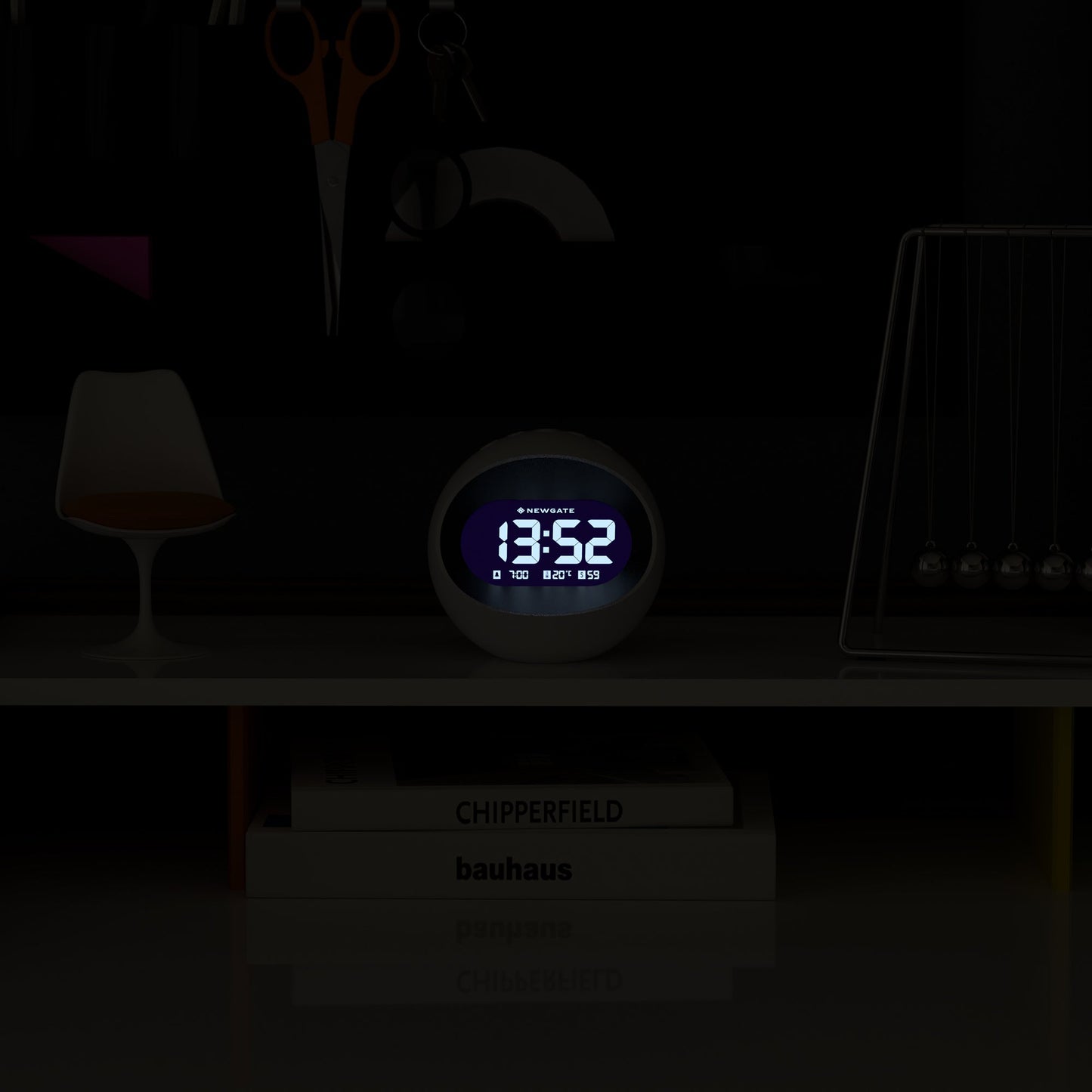 Newgate Centre Of The Earth LCD Alarm Clock - White