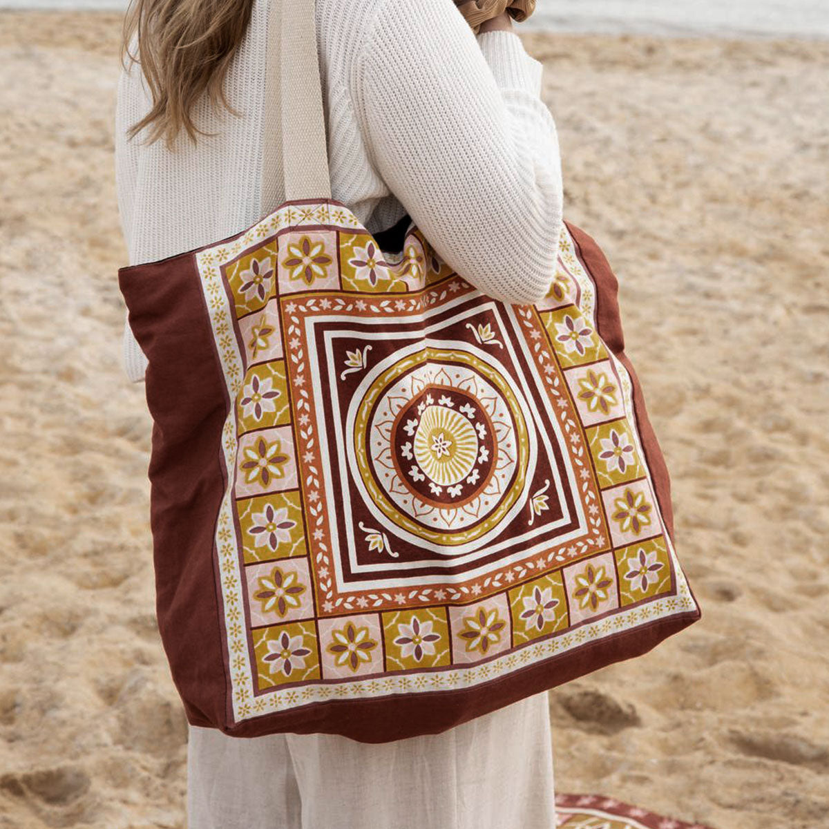 J Elliot Home Kasbah Cotton Tote Shopping Bag -  Pink