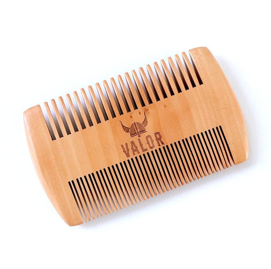 Valor Wooden Beard Comb - Natural