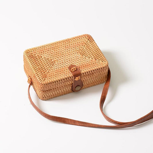 Handmade Square Vintage Style Rattan Bag