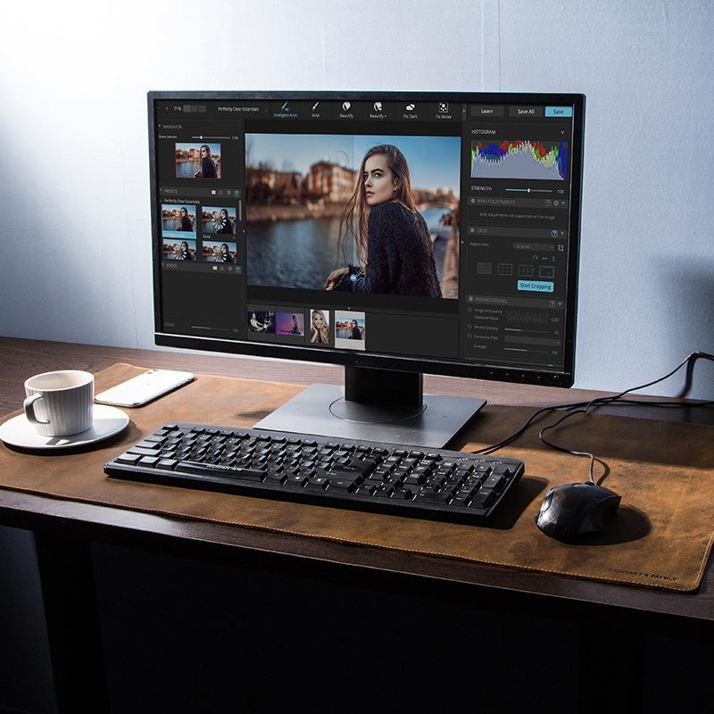 Retro Crazy Horse Leather Anti Slip Desk Pad