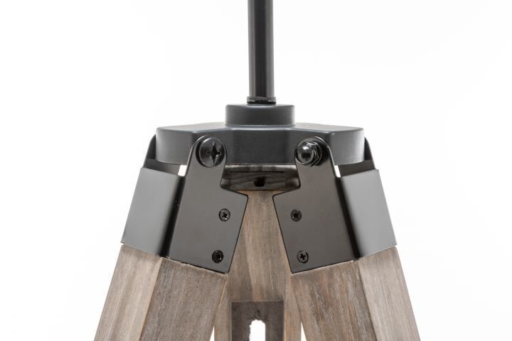 Large Tripod Floor Lamp - Black Linen