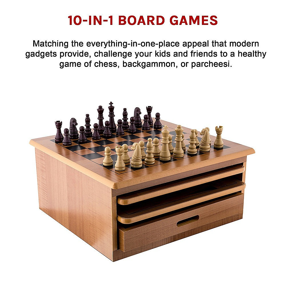 10-in-1 Wooden Chess Board Games