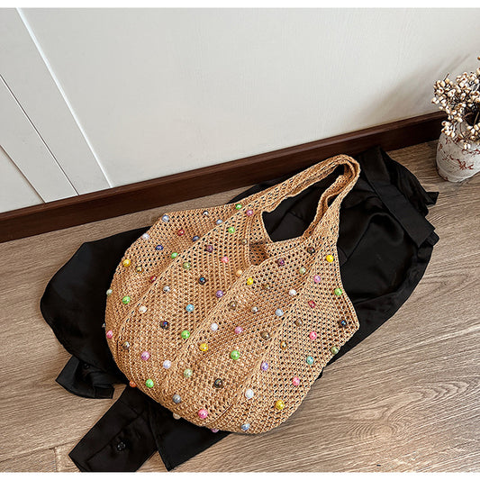 Summer Woven Handbag - Brown