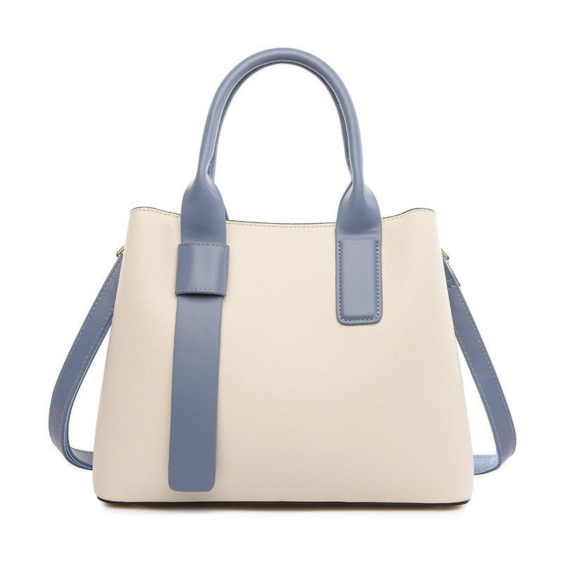 Beige And Blue Retro Handbag