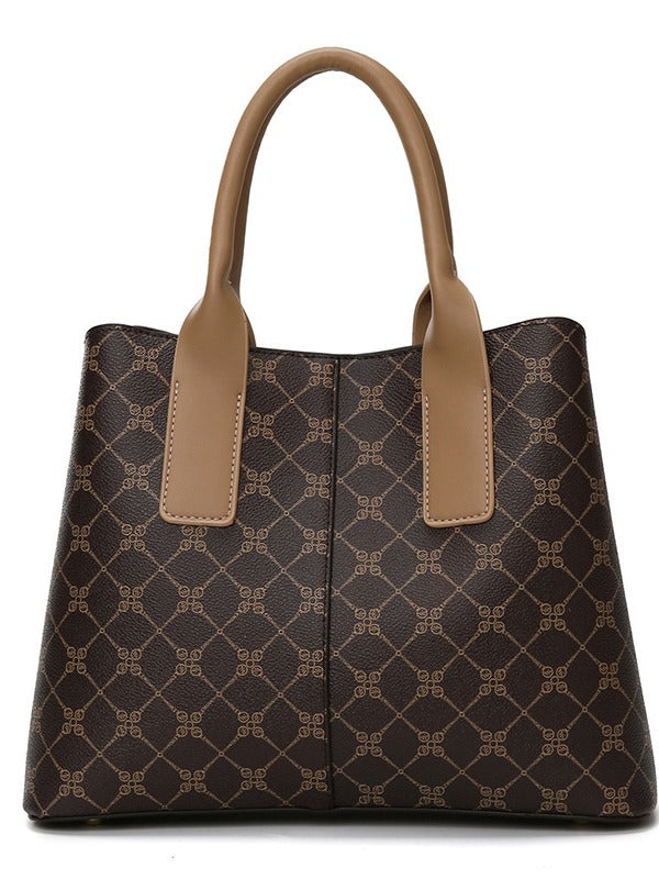 Beige And Blue Retro Handbag