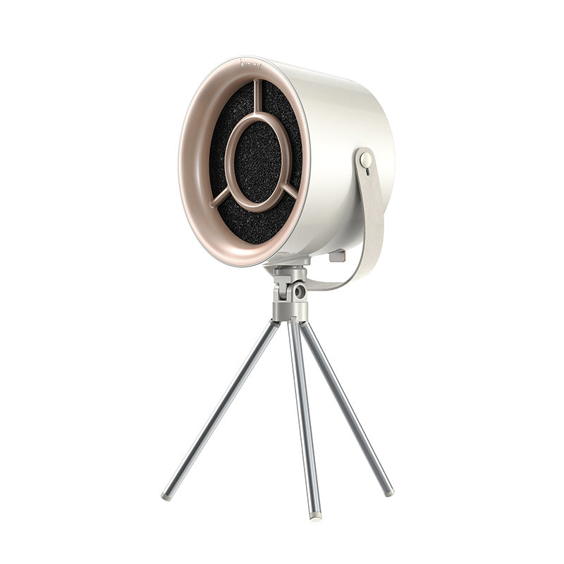 Portable Retro-Style Desktop Air Purifier with Stand - White