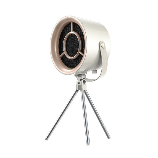 Portable Retro-Style Desktop Air Purifier with Stand - White