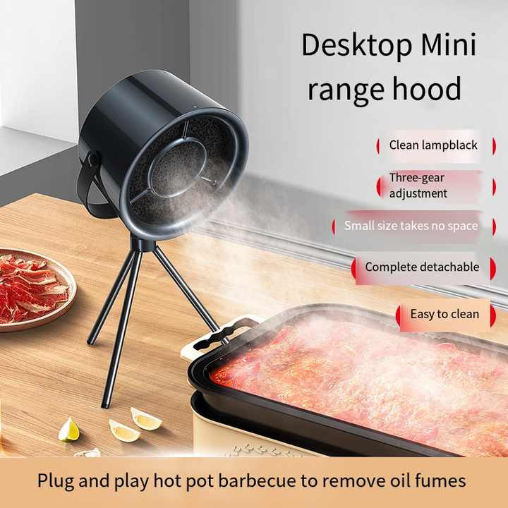 Portable Retro-Style Desktop Air Purifier with Stand - White