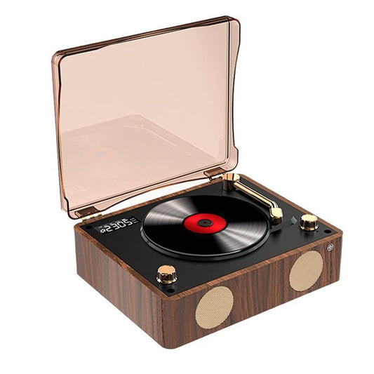 CD Player with Retro Style Turntable Bluetooth Speaker - USB Rechargeable