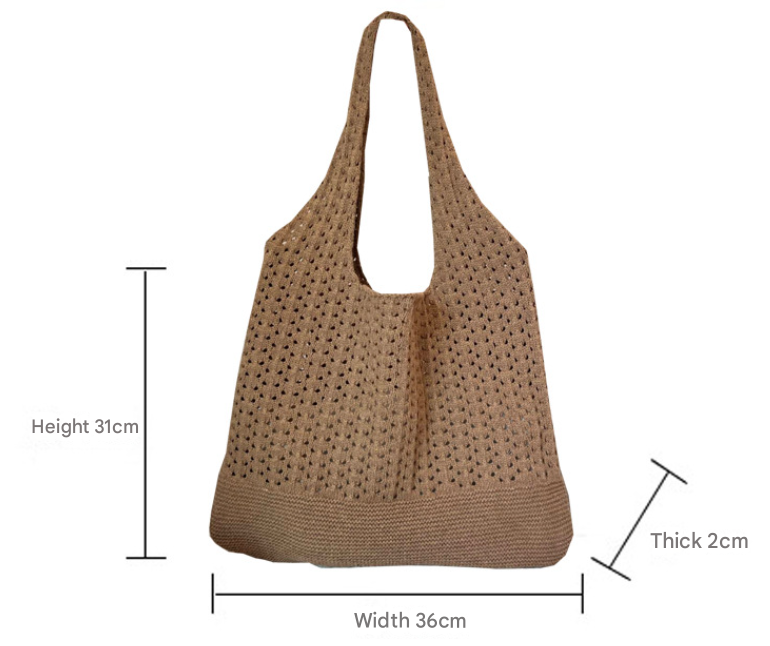 Handwoven Knitted Tote Bag - Black