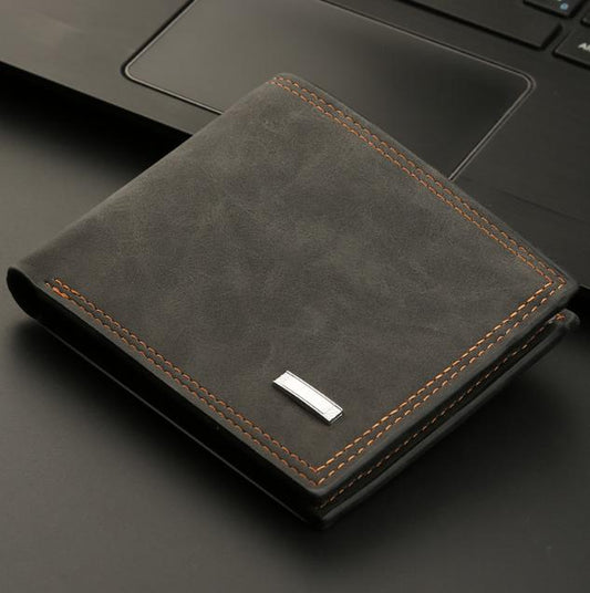 2-Piece Men's Vintage Style Bifold Wallet - Black
