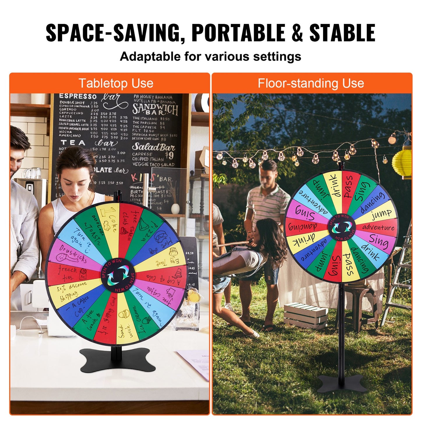 Vevor Spinning Prize Wheel with Dry Erase